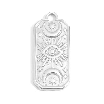 Rectangular Evil Eye Charm Necklace- OS