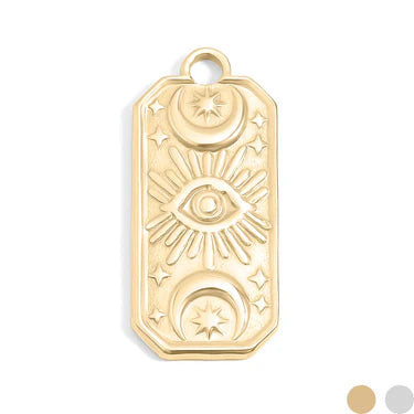 Rectangular Evil Eye Charm Necklace- OS