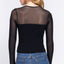 Long Sleeve Seamless Mesh Top- OS