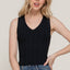 Sleeveless V-neck Variegated Rib Sweater-OS