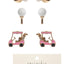Gameday Golf Balls Cart Enamel 3 Set Post Earrings