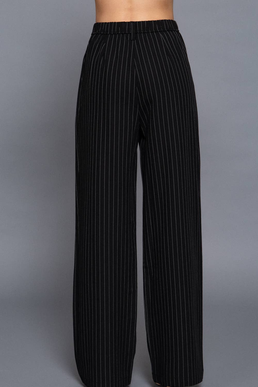 Pin Stripe Woven Straight Pants- OS