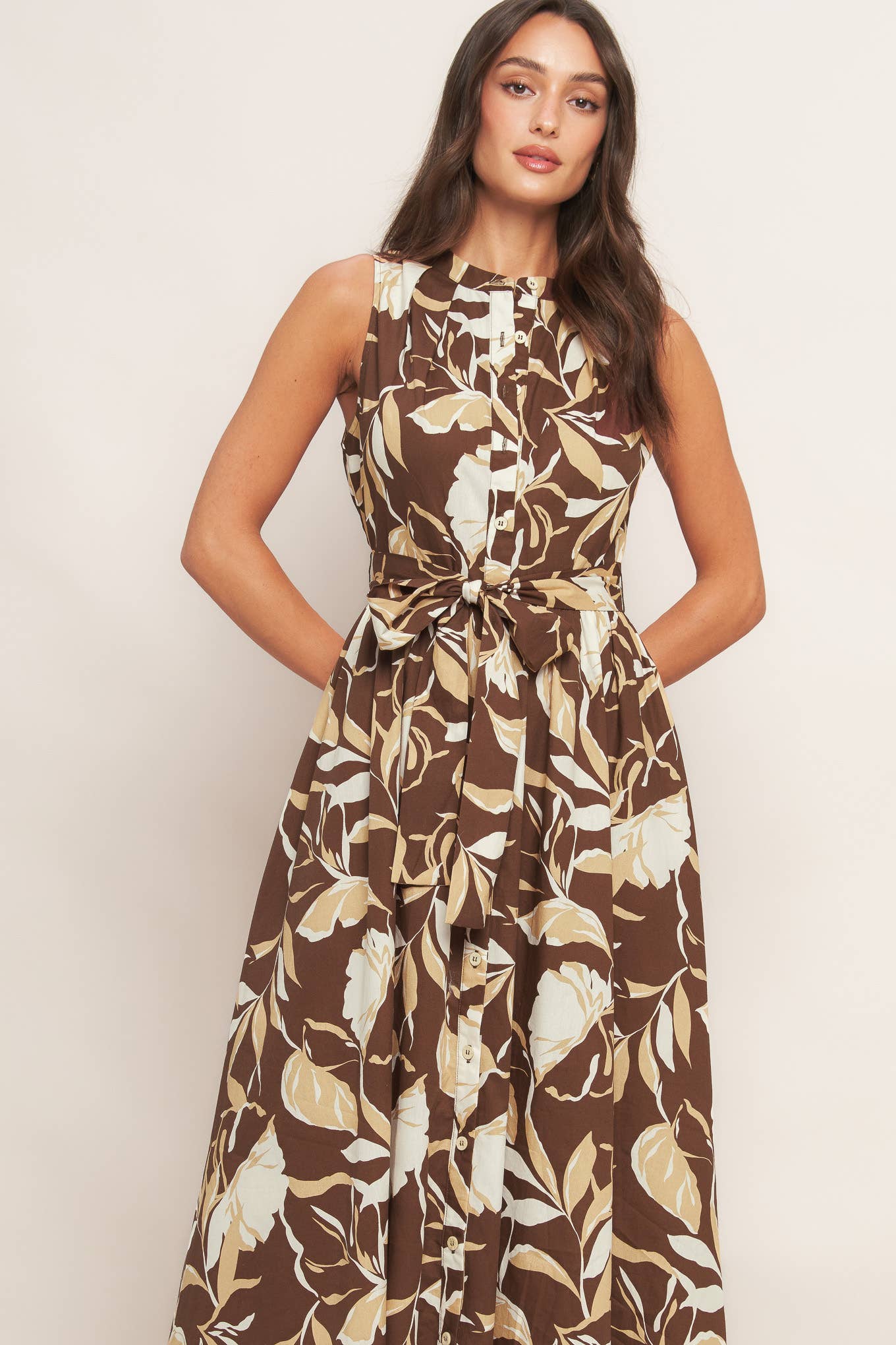Floral Fall Printed Midi Dress-OS