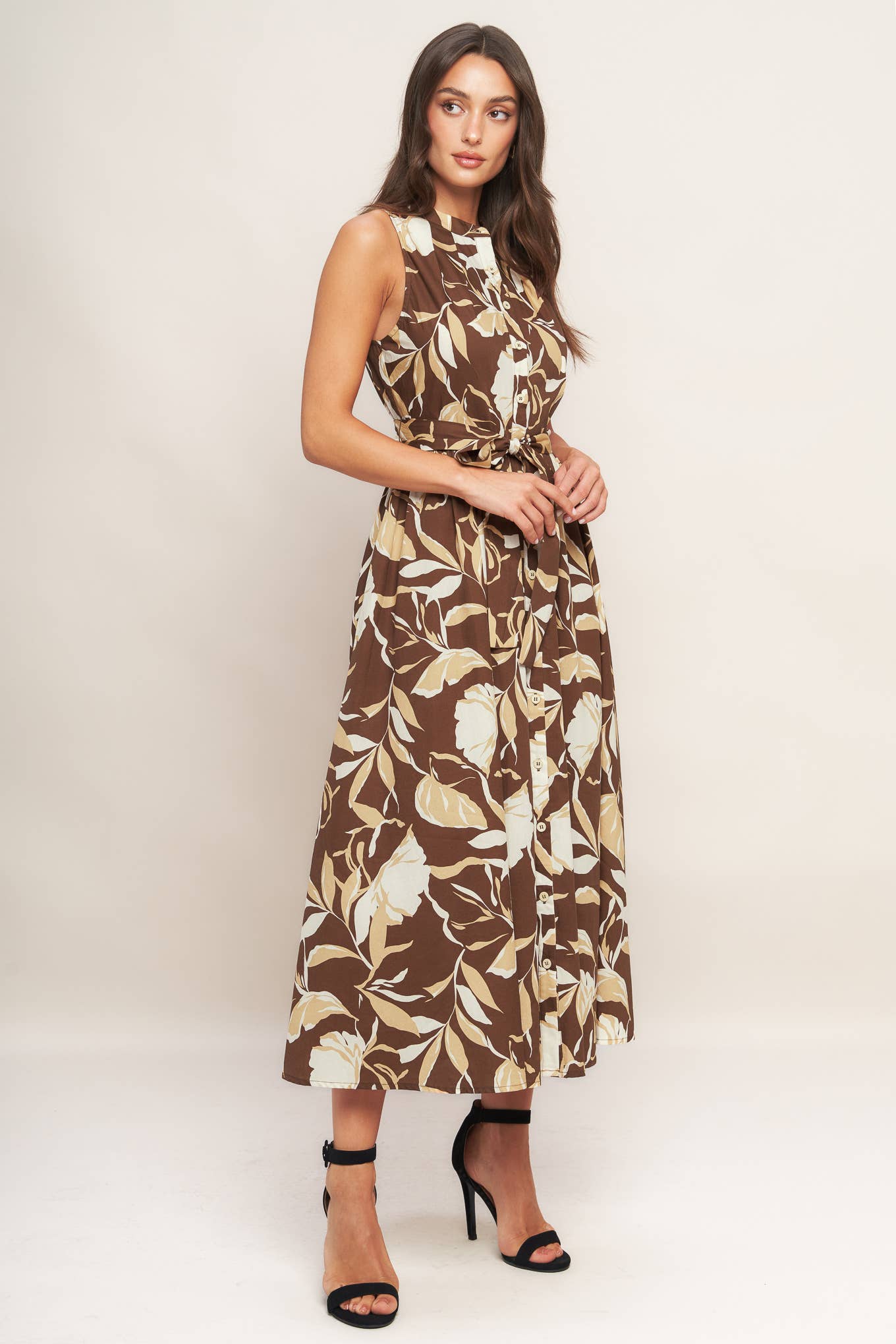 Floral Fall Printed Midi Dress-OS