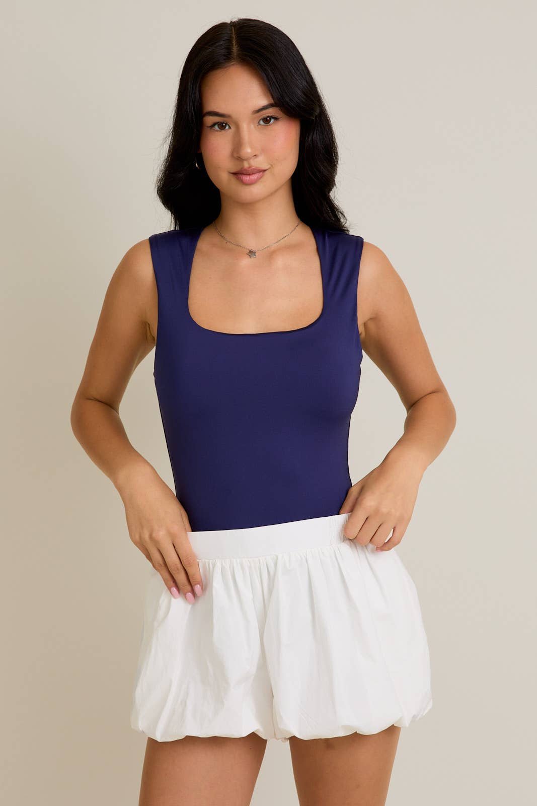 SQUARE NECK SLEEVELESS BODYSUIT- OS