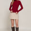 Long Sleeve Turtle Neck Fitted Viscose Rib Sweater Top- OS