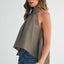 High Neck Flowy Halter Top- OS