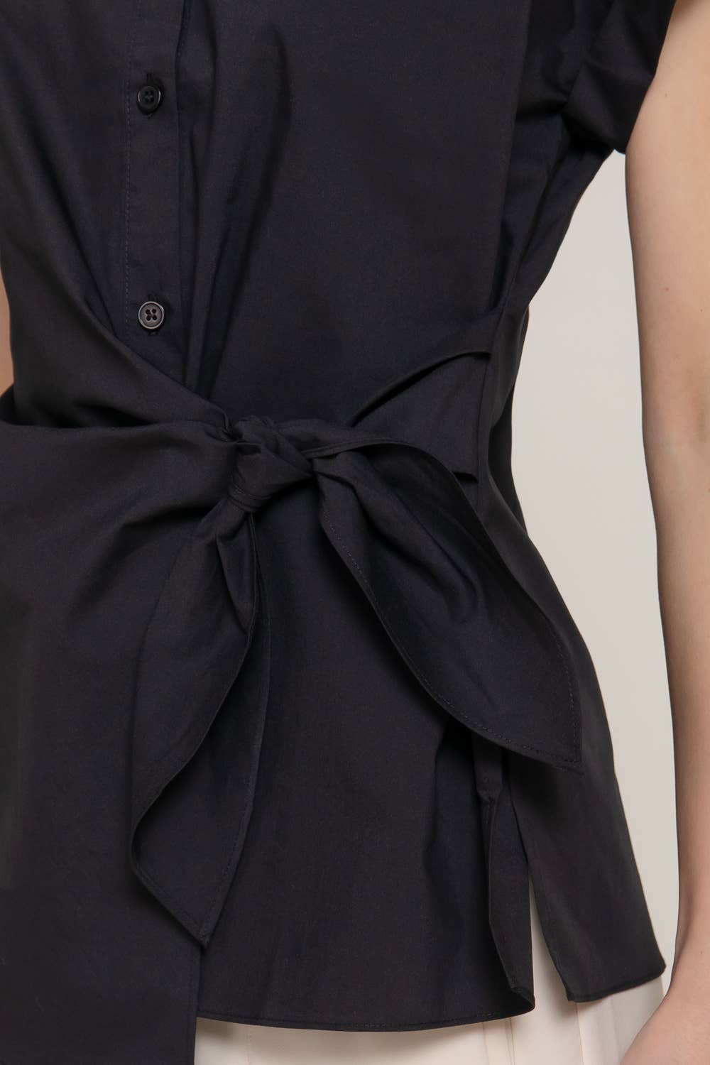 Short Dolman Sleeve Button Down Shirt-OS