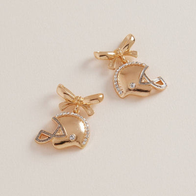 Football Bow Earrings OS