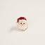Glitter Christmas Santa Face Pearl Post Earrings- OS