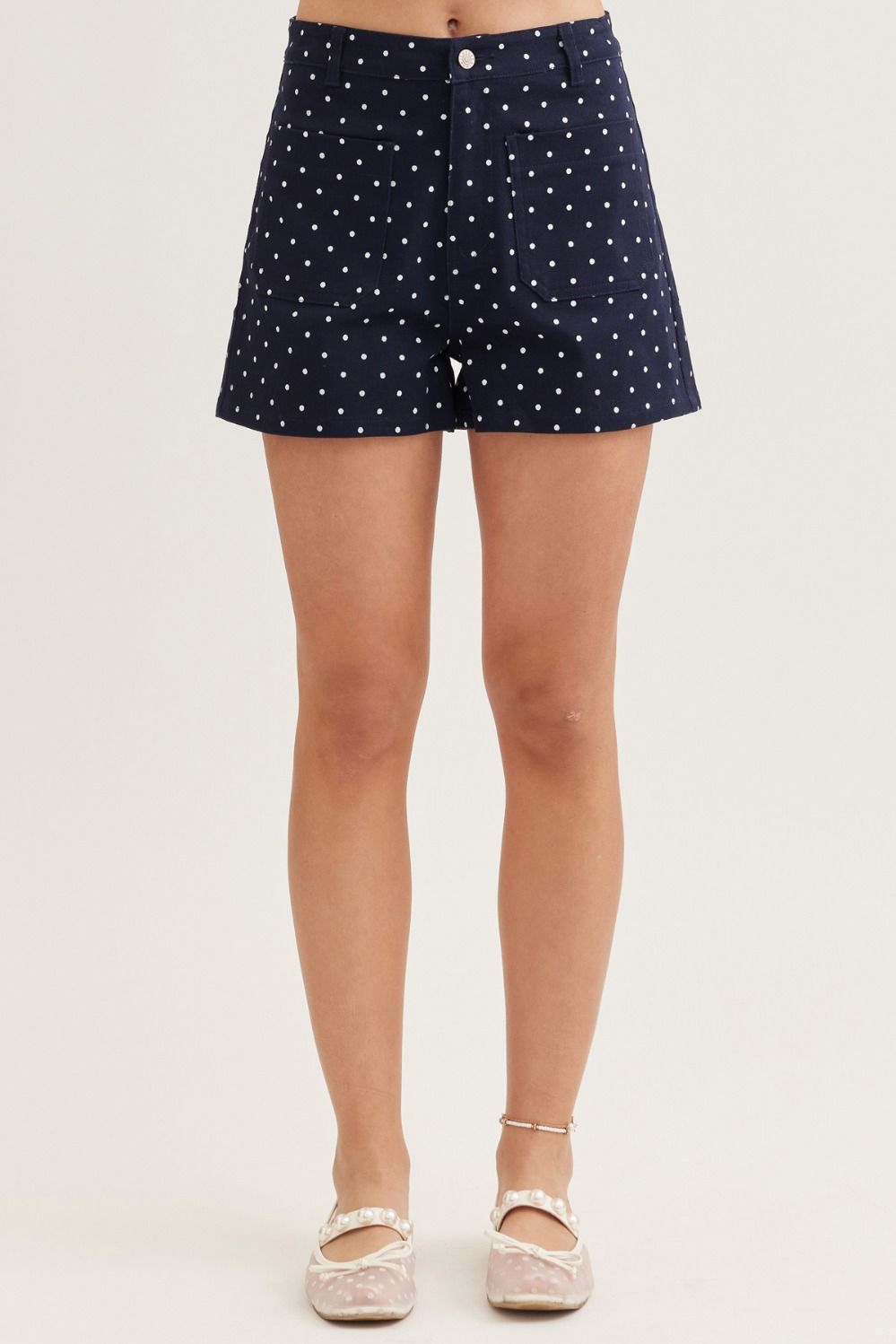 Navy Polka Dot Shorts