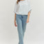 Contrast Stitch Trim Top - Off White