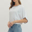 Contrast Stitch Trim Top - Off White