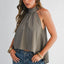 High Neck Flowy Halter Top- OS