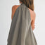 High Neck Flowy Halter Top- OS