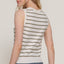 Sleeveless Round Neck Stripe Spring Sweater-OS