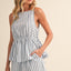 Striped Side Tie and Peplum Tank and Shorts