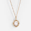 Roped Frame Oval Semi Precious Howlite Stone Charm Necklace